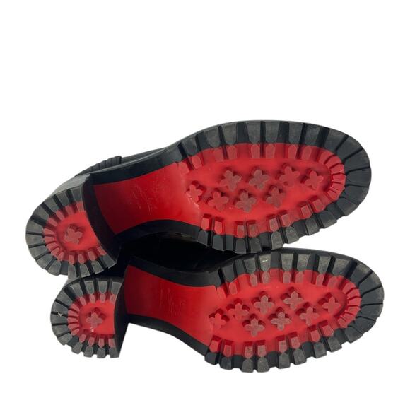 Christian Louboutin Black Calfskin Shearling Yetita 70 Combat Hiker Boots - Picture 16 of 16